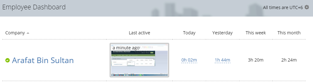 Screenshot Monitor dashboard 2